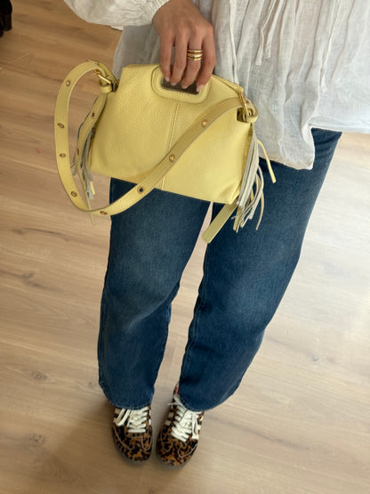 Sac à main en cuir Jodie jaune pâle