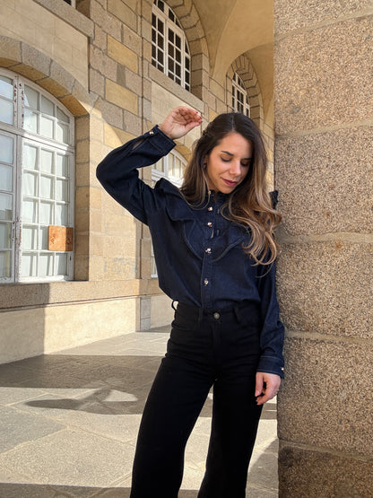 Chemise en jean à volants Elena