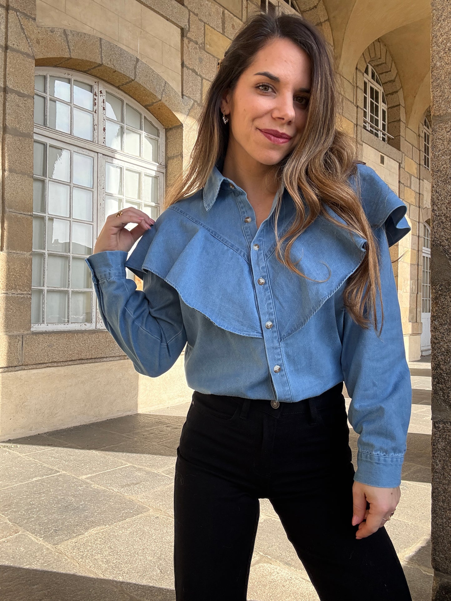 Blouse en denim Agathe