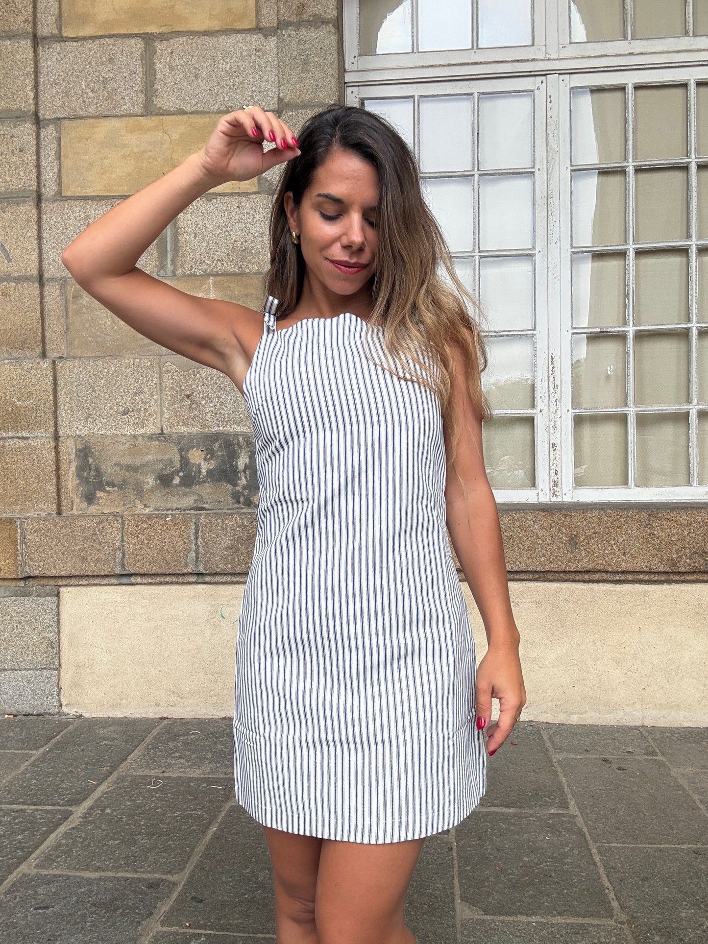 Robe rayée Sixtine bleu marine