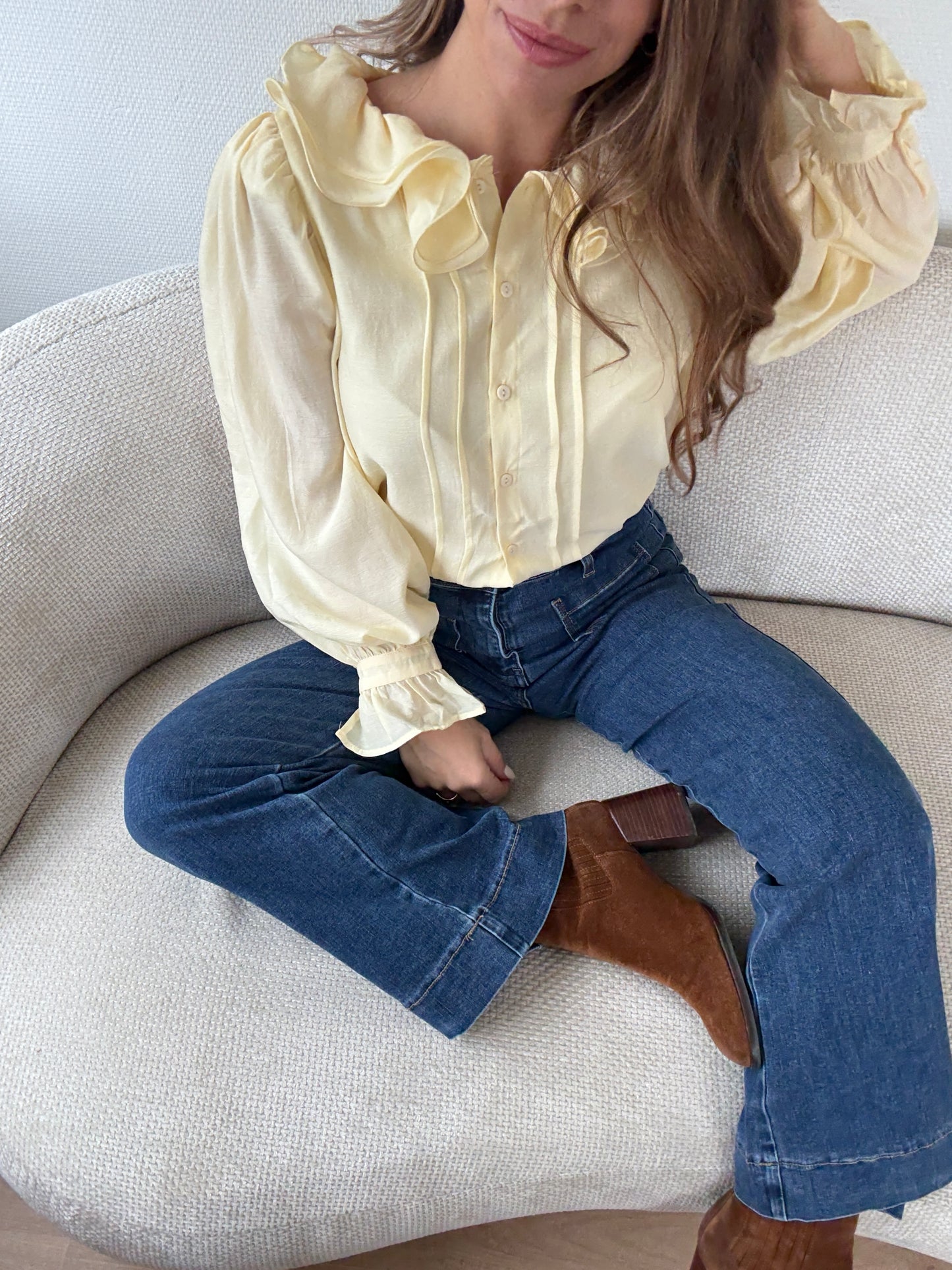 Blouse Brune jaune pâle