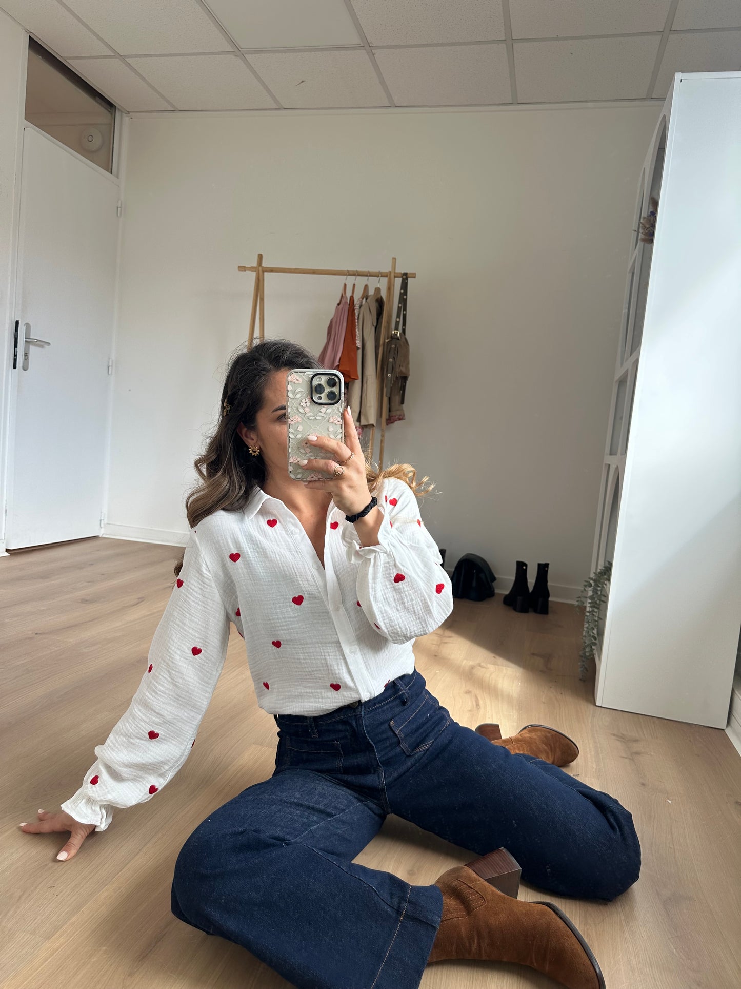 Blouse Victoire cœur en gaze de coton