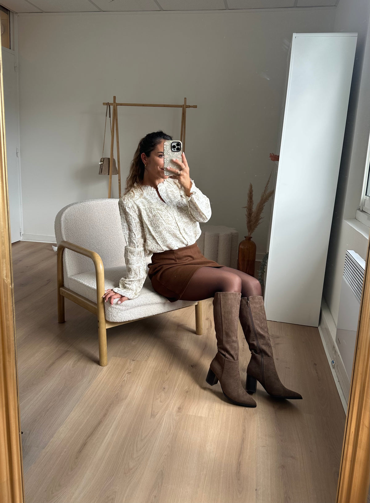 Bottes en suédine Léane taupe