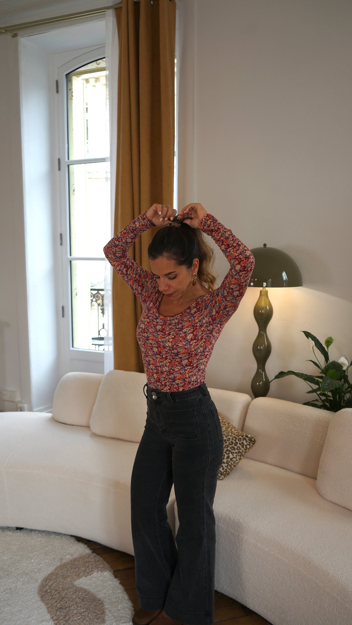 Body Martha fleuri bordeaux
