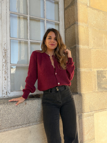 Maille en laine Léonie bordeaux