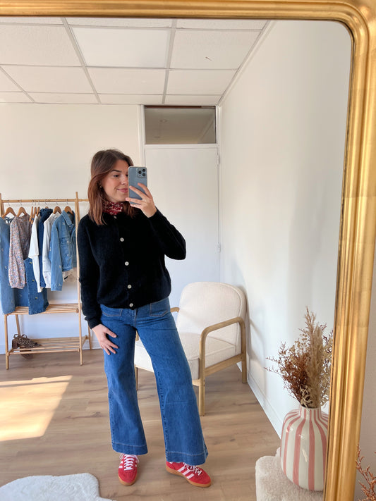 Maille en laine Léonie noire