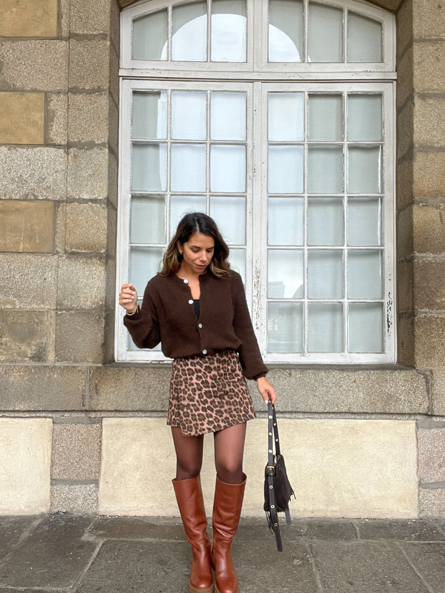 Sac à main en cuir Jodie chocolat