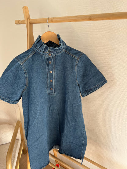 Robe en jean manches courtes