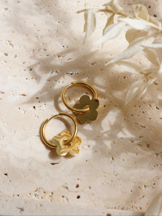 Boucles d'oreille Fleur Or