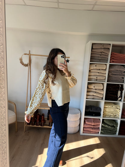 Pull sans manches Isaure écru