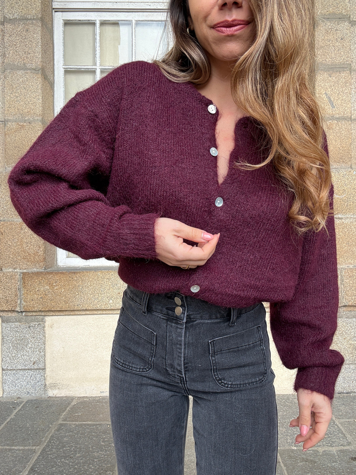 Cardigan Agatha bordeaux