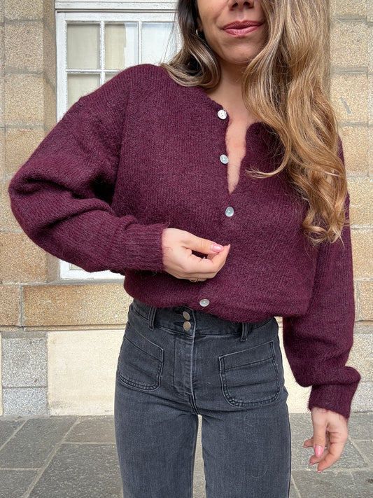 Cardigan Agatha bordeaux