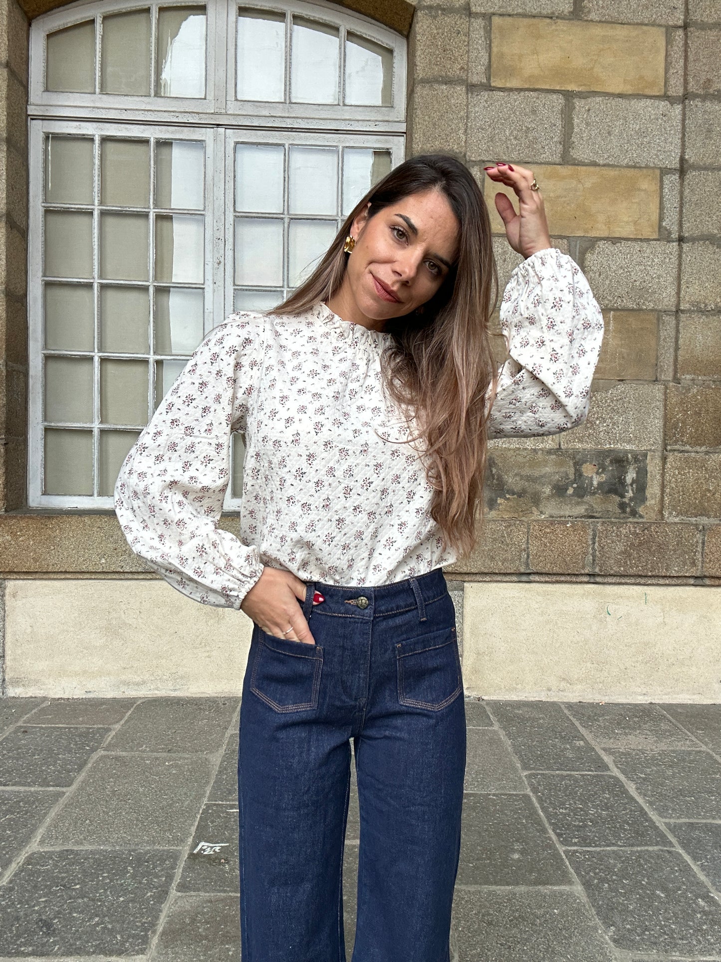 Blouse en coton Rose