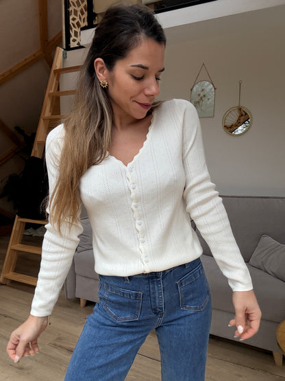 Pull fin en pointelle Coralie