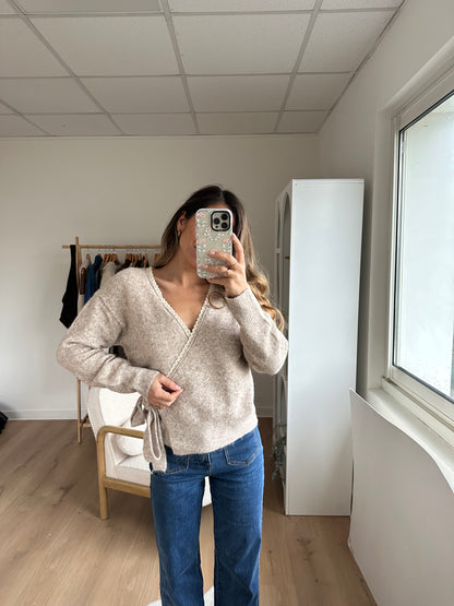 Cardigan à noeud Chloé taupe