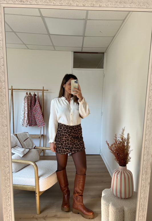 Jupe short léopard Camille