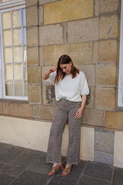 Jean flare léopard Alix