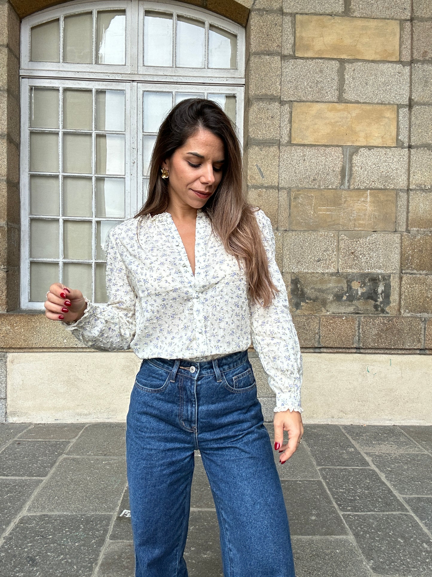 Chemise à fleurs Lila