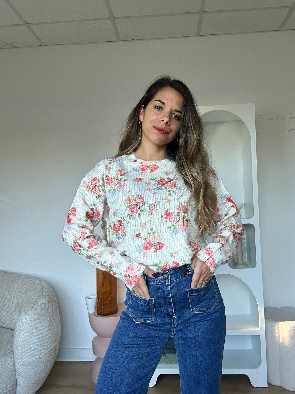 Pull Loïs à fleurs