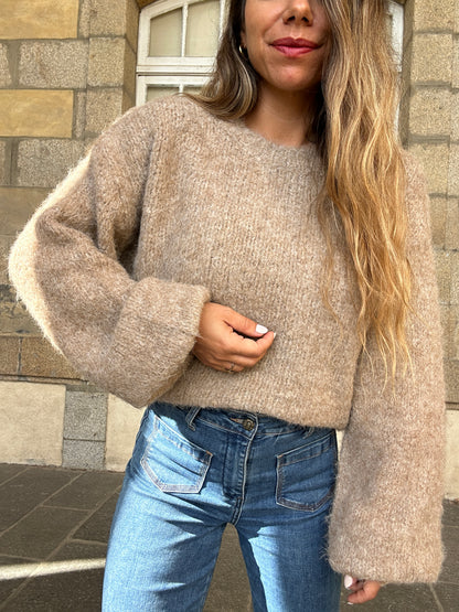 Pull en laine Taupe Henri