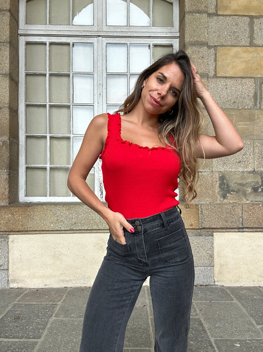Top nora rouge