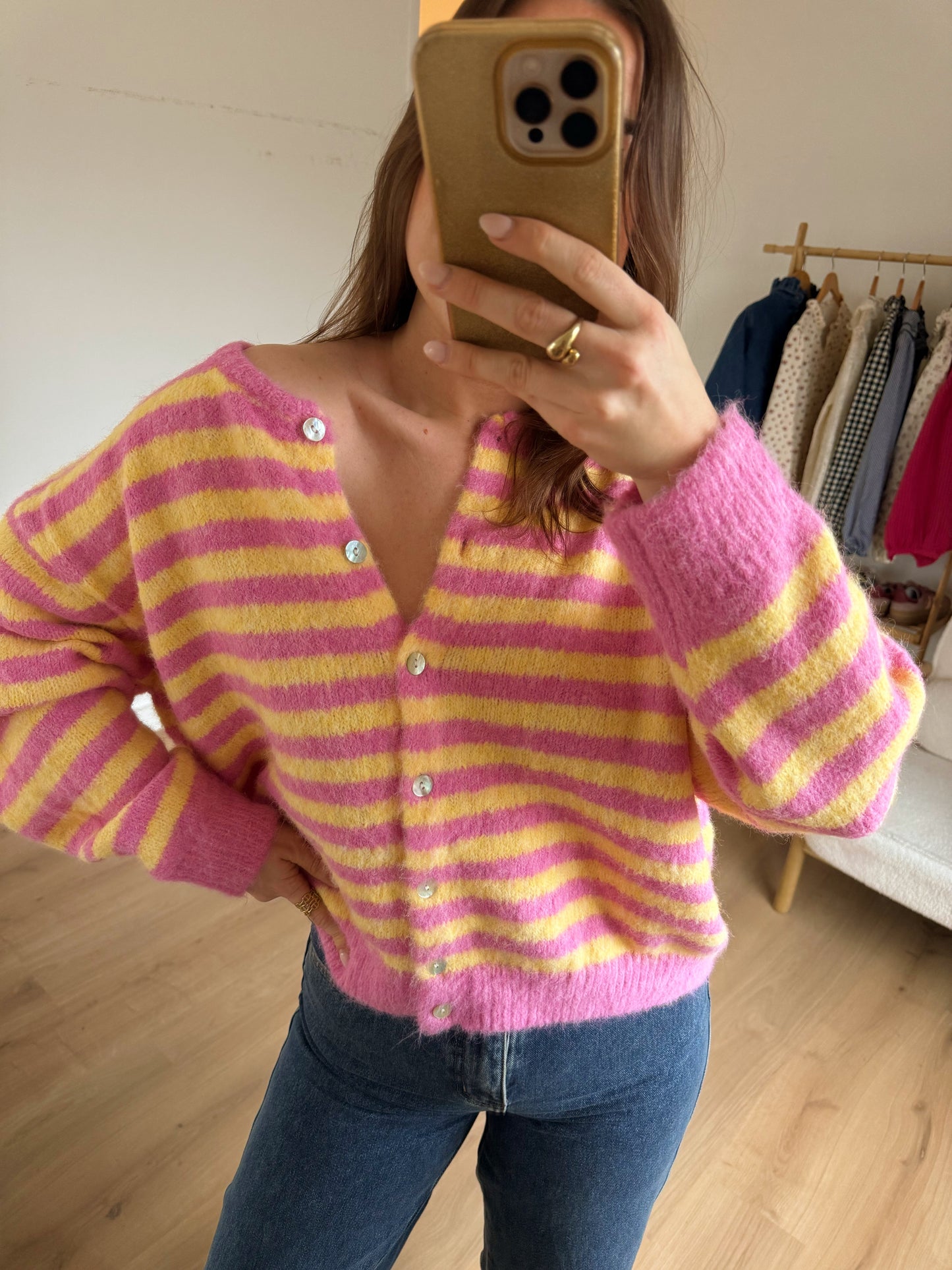 Cardigan rayé Solela