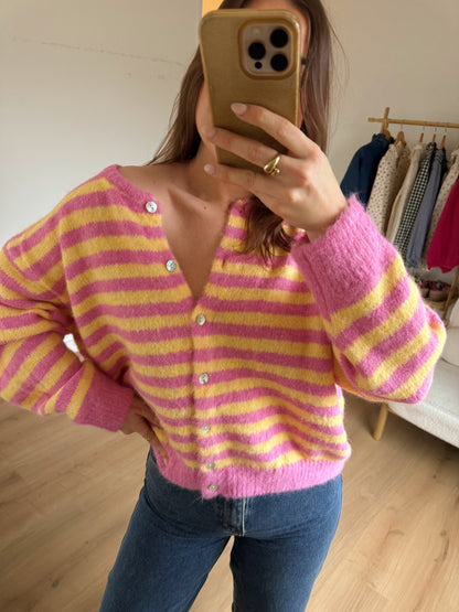 Cardigan rayé Solela