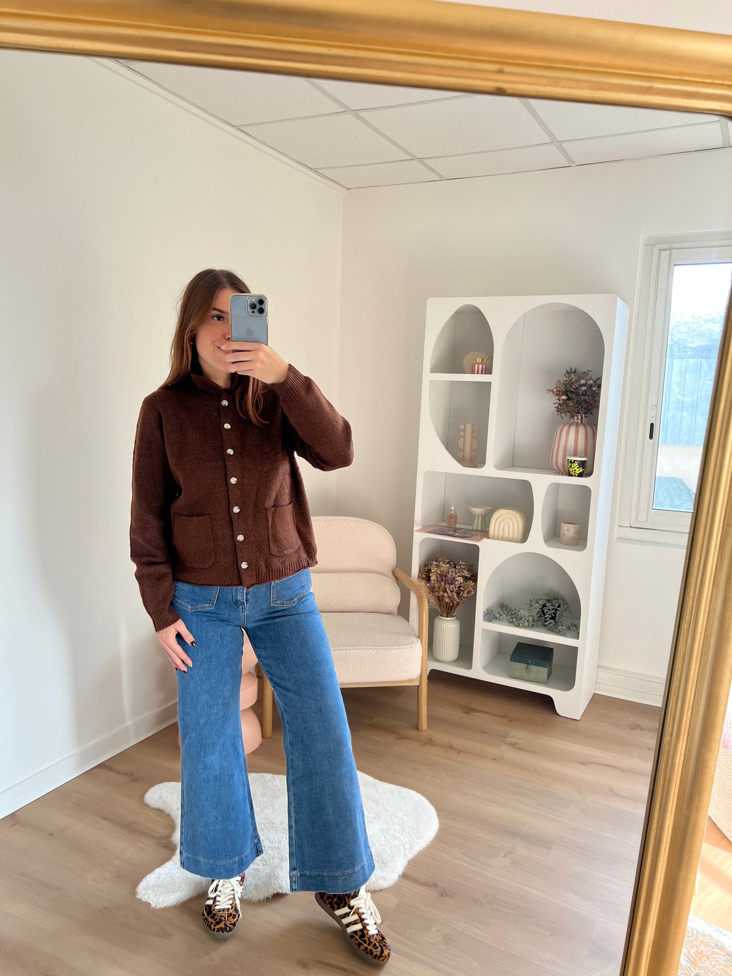 Cardigan à col Colette chocolat