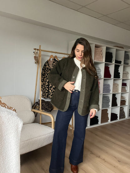 Veste moumoute kaki Elsa