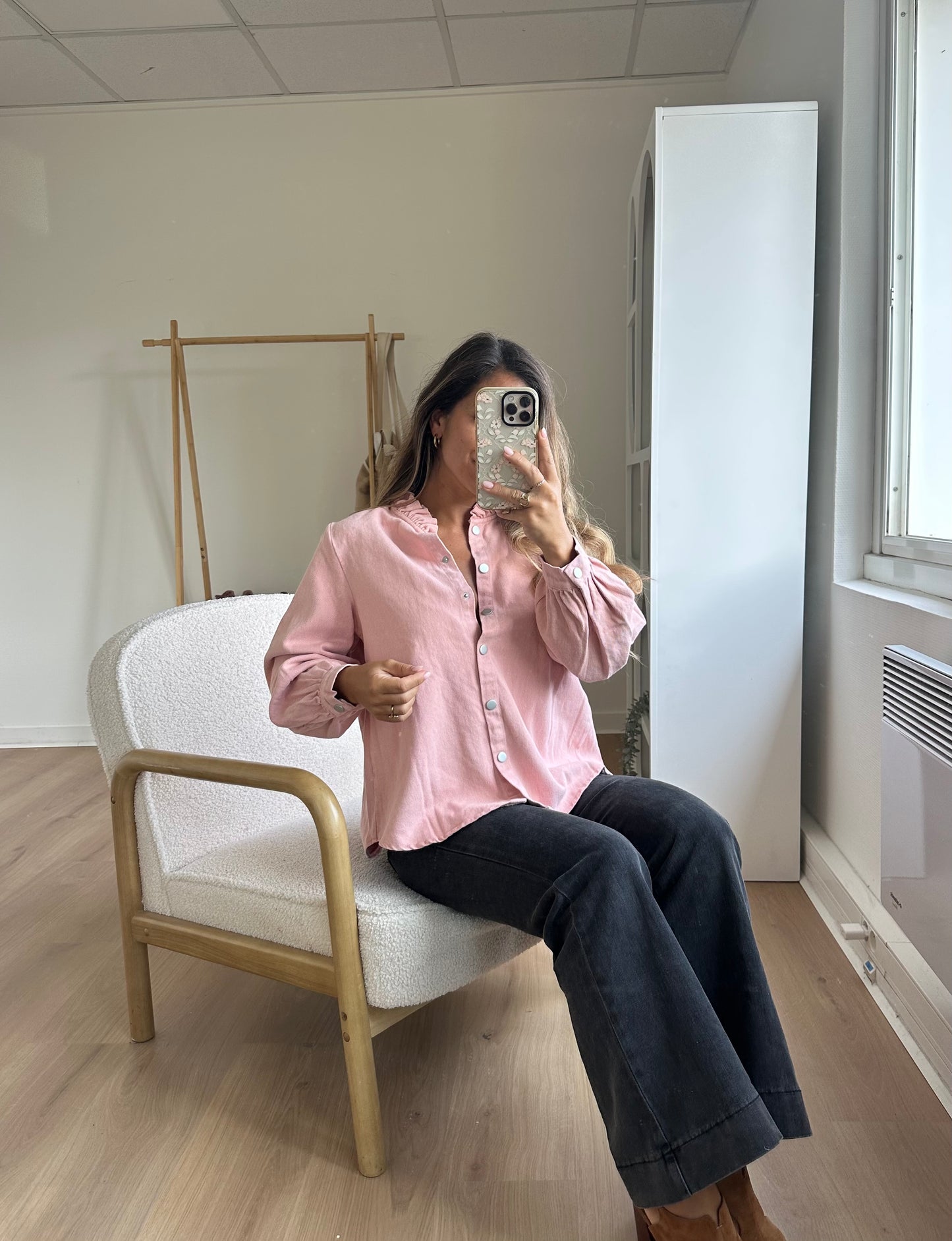 Veste en jean Céleste rose