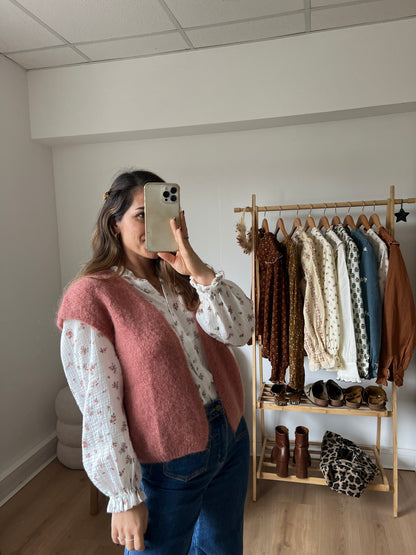 Gilet sans manches en mohair et laine Alma