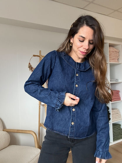 Blouse Pia denim foncé