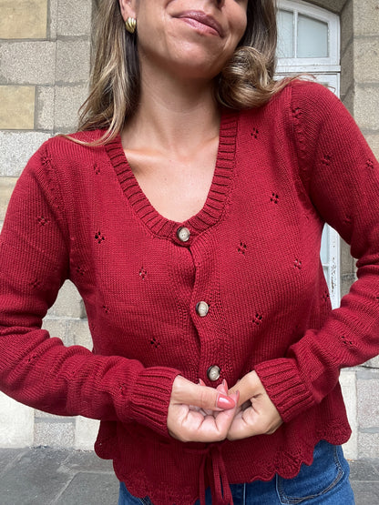 Cardigan Emma bordeaux