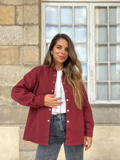 Veste en jean Céleste bordeaux