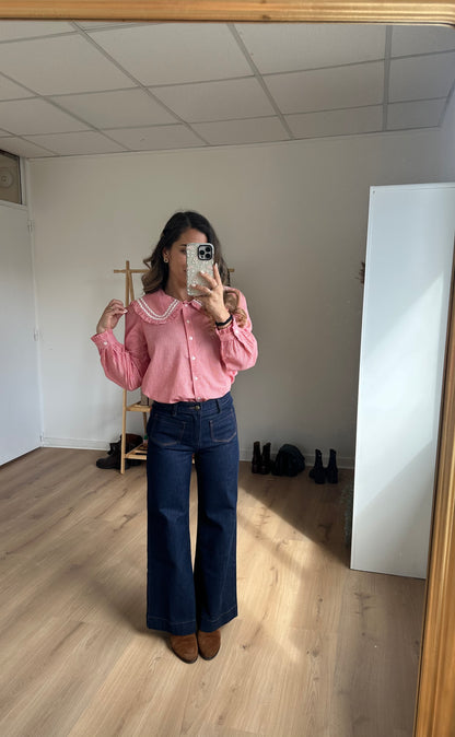 Blouse vichy col Claudine Anaëlle