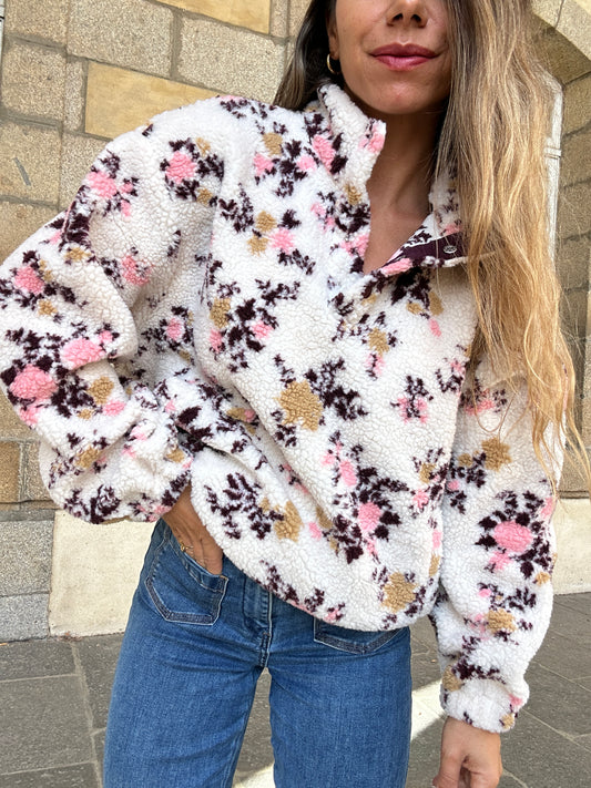 Pull moumoute fleurie Gina