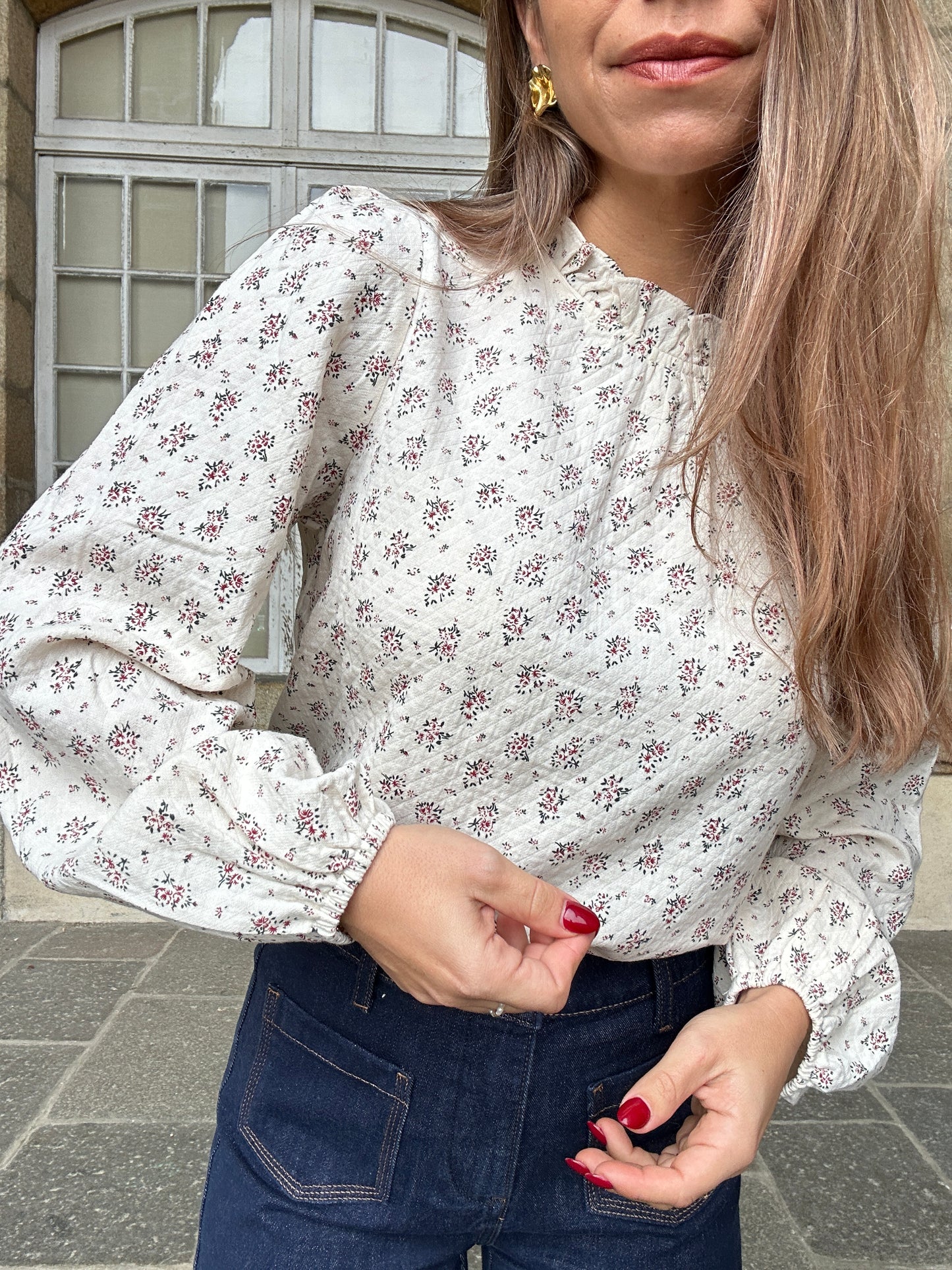 Blouse en coton Rose