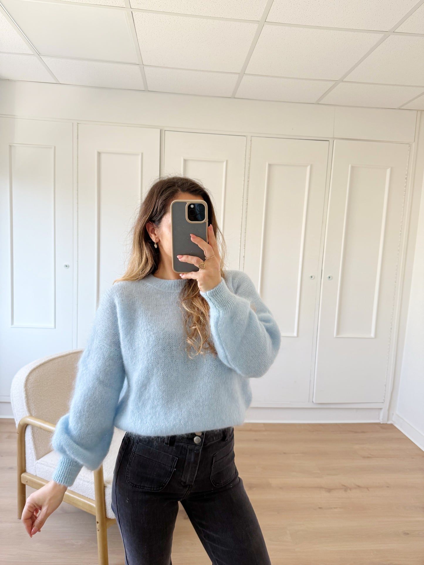 Maille en mohair et laine Gaia bleu glacier