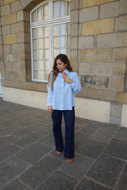 Chemise vichy bleue Albane