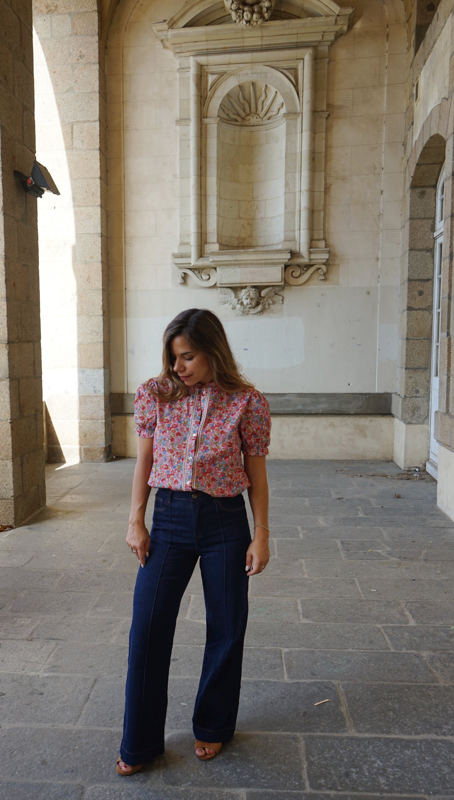 Blouse liberty à manches courtes Apolline