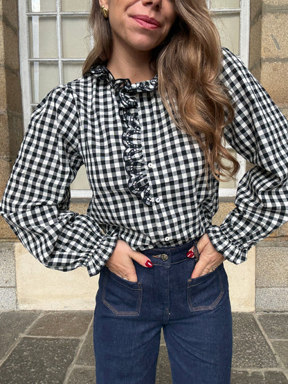 Blouse vichy noire Léonor