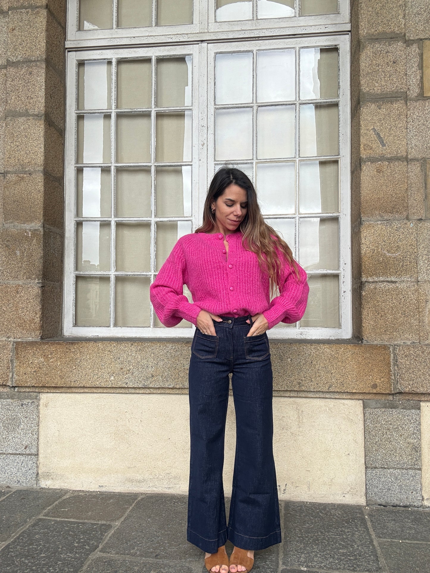 Cardigan Irène fuschia
