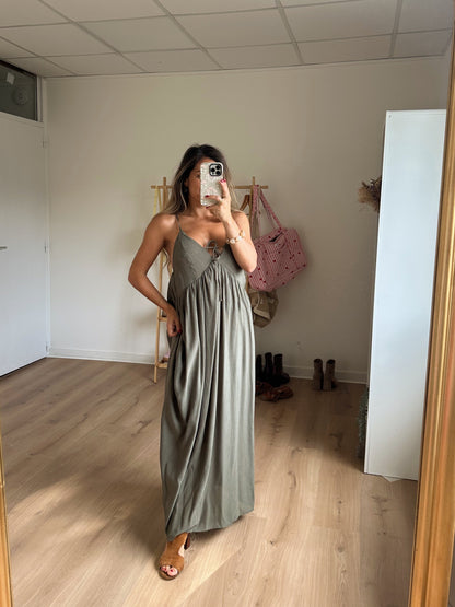 Robe longue Stella kaki