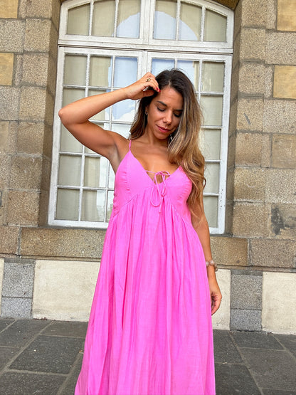 Robe longue Stella rose