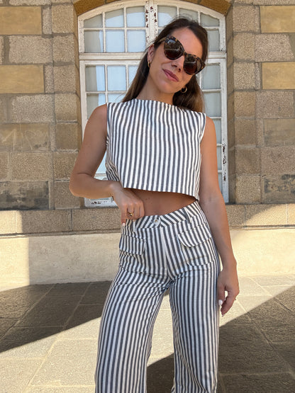 Top rayé Marin bleu