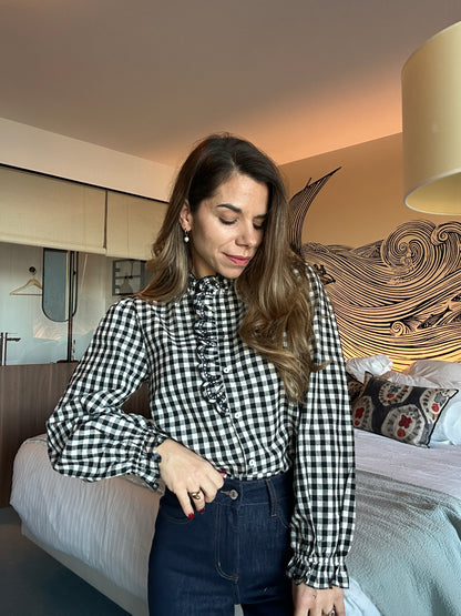 Blouse vichy noire Léonor