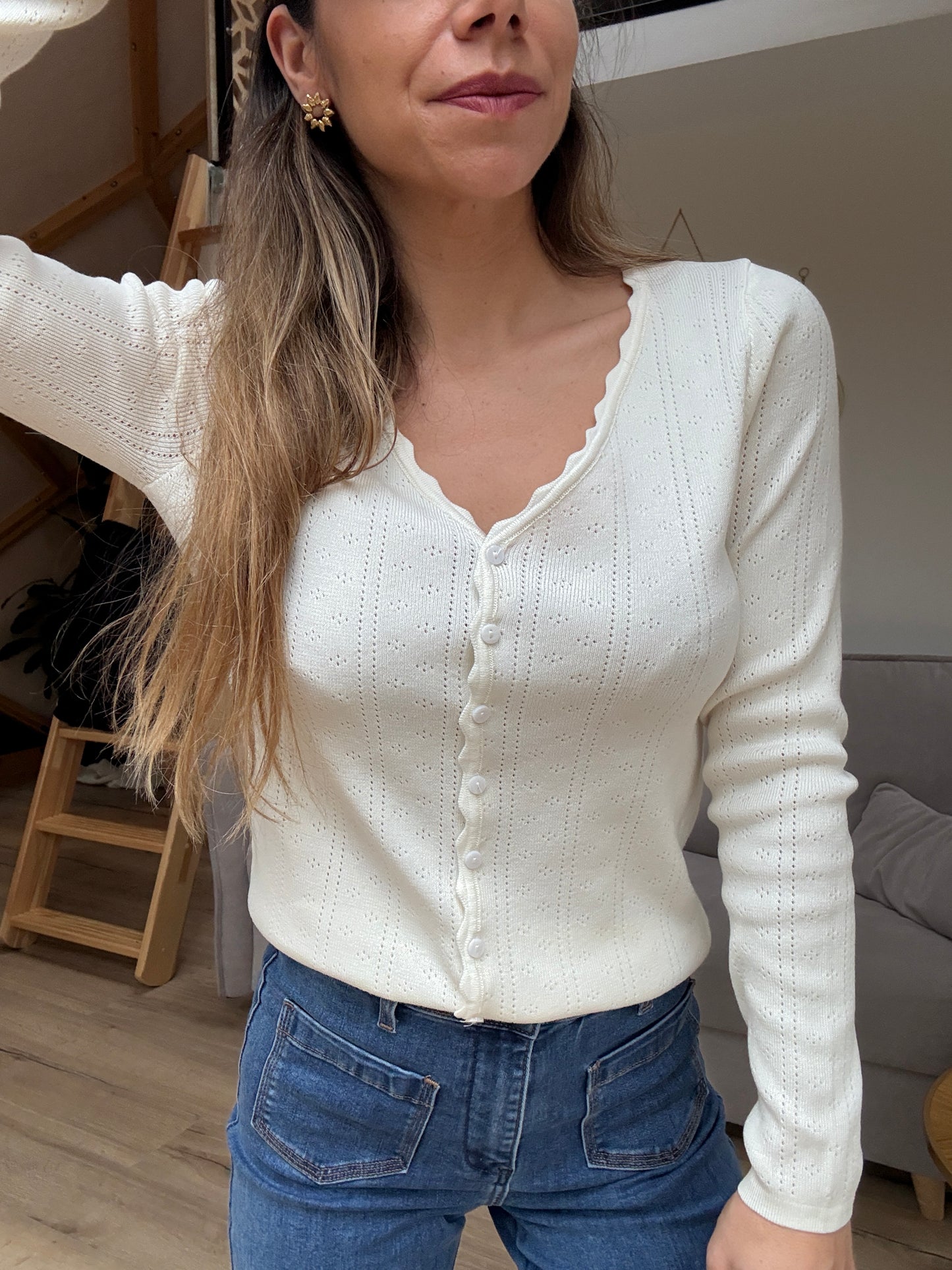 Pull fin en pointelle Coralie