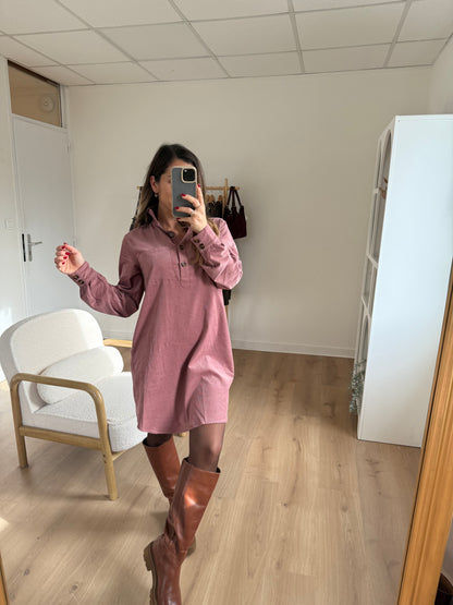 Robe en velours rose Alba
