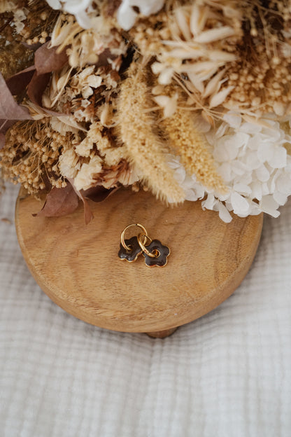 Boucles d'oreille Florette marron