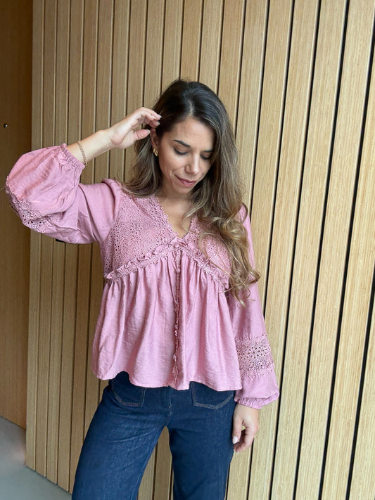 Blouse rose Iris